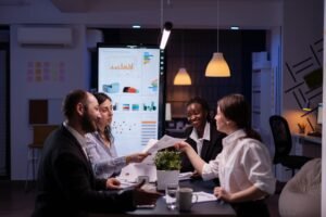 A group of people changing accountants.